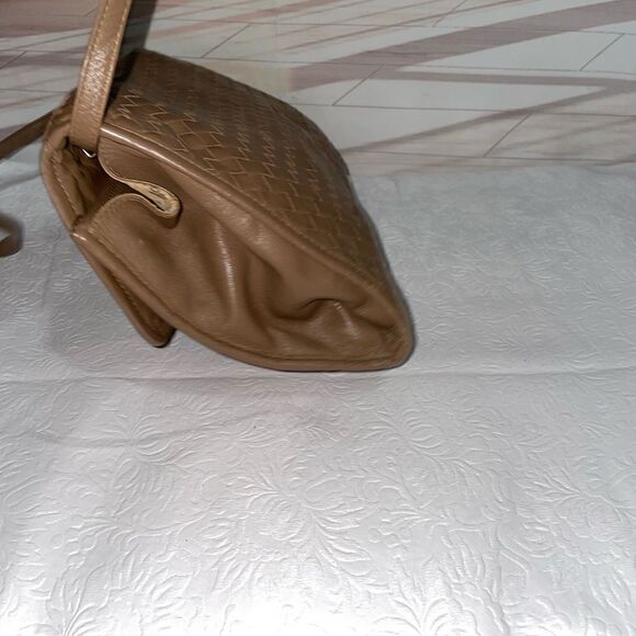 Etienne Aigner Leather Weave Shoulder Bag Clutch Bag Brown Small - Picture 3 of 6